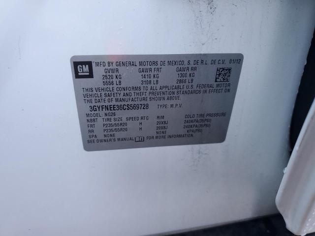 3GYFNEE36CS569728 - 2012 CADILLAC SRX PERFORMANCE COLLECTION أبيض صورة 13