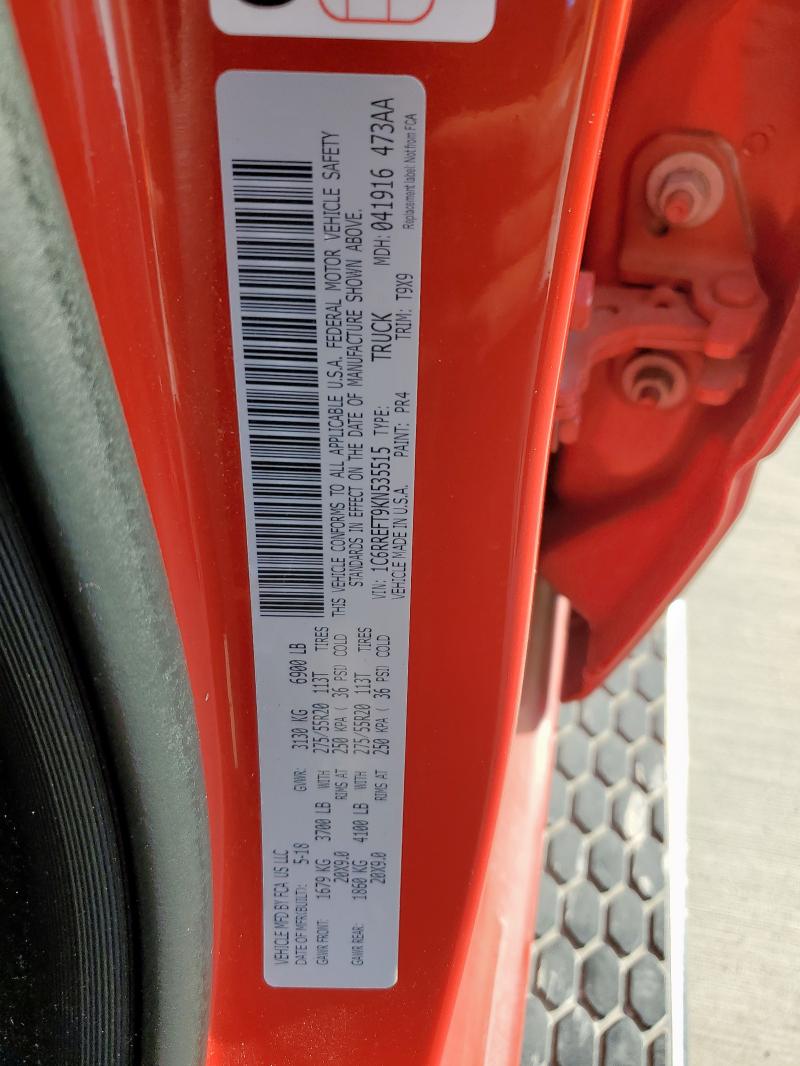 1C6RREFT9KN535515 - 2019 RAM 1500 BIG HORN/LONE STAR RED photo 12