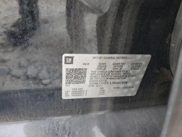 1GNLCDEC1JR337375 - 2018 CHEVROLET TAHOE POLICE შავი ფოტო 13