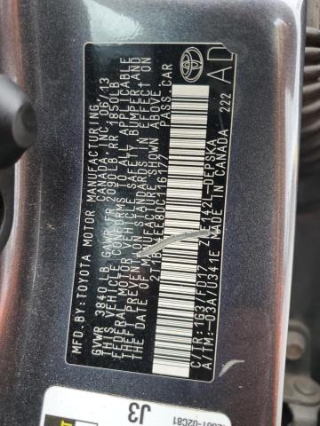 2T1BU4EE8DC116177 - 2013 TOYOTA COROLLA BASE GRAY photo 12