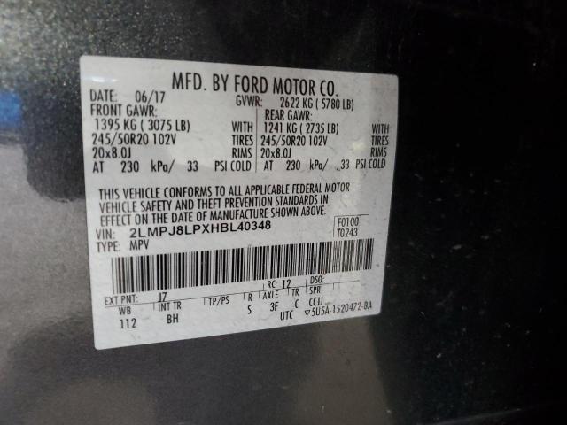 2LMPJ8LPXHBL40348 - 2017 LINCOLN MKX RESERVE Қара фото 13