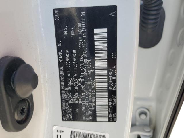 5TDBZRBH0LS510596 - 2020 TOYOTA HIGHLANDER L თეთრი ფოტო 14