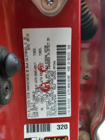 3TMAZ5CN3JM076941 - 2018 TOYOTA TACOMA DOUBLE CAB Красный фото 12