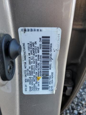 1NXBR32E63Z181946 - 2003 TOYOTA COROLLA CE 银色 照片 13