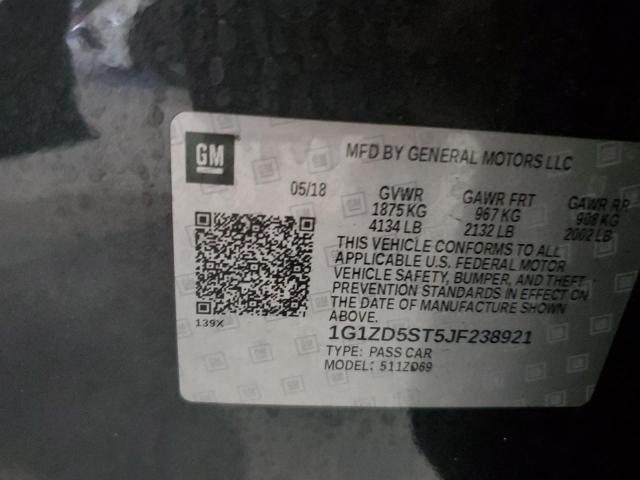 1G1ZD5ST5JF238921 - 2018 CHEVROLET MALIBU LT 蓝色 照片 12