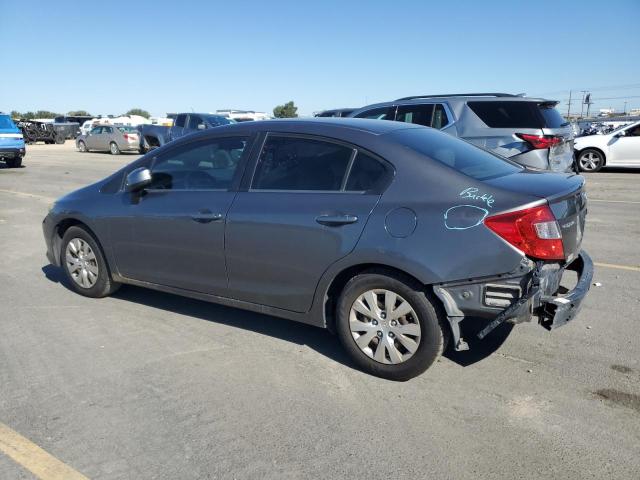 2HGFB2F52CH584132 - 2012 HONDA CIVIC LX GRAY photo 2