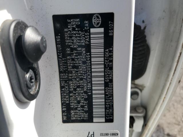 4T1BK1FK3CU506464 - 2012 TOYOTA CAMRY SE თეთრი ფოტო 12