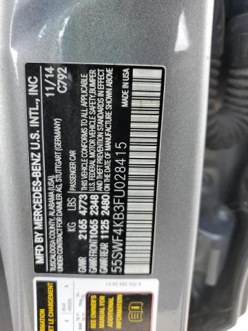 55SWF4KB3FU028415 - 2015 MERCEDES-BENZ C 300 4MATIC SILVER photo 12