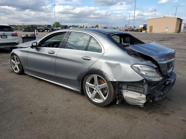 55SWF4KB3FU028415 - 2015 MERCEDES-BENZ C 300 4MATIC SILVER photo 2
