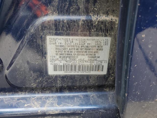 3N1AB7APXKY229123 - 2019 NISSAN SENTRA S BLUE photo 13