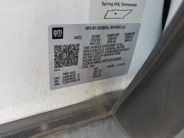 1GKKNML41PZ210083 - 2023 GMC ACADIA SLT WHITE photo 13