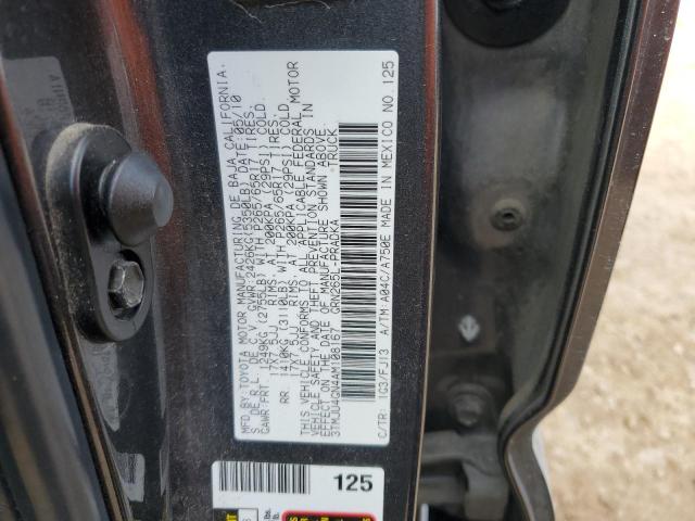 3TMJU4GN4AM108167 - 2010 TOYOTA TACOMA DOUBLE CAB PRERUNNER CHARCOAL photo 12