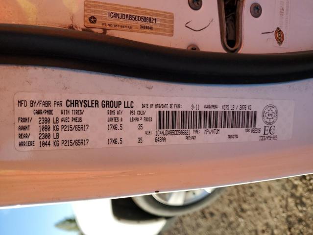 1C4NJDAB5CD506821 - 2012 JEEP COMPASS 白色 照片 14