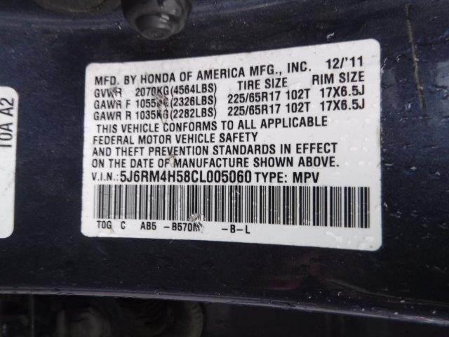 5J6RM4H58CL005060 - 2012 HONDA CR-V EX BLUE photo 12