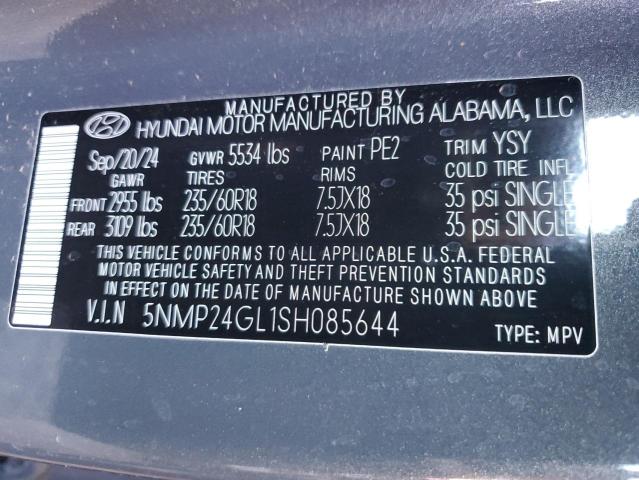 5NMP24GL1SH085644 - 2025 HYUNDAI SANTA FE SEL GRAY photo 13