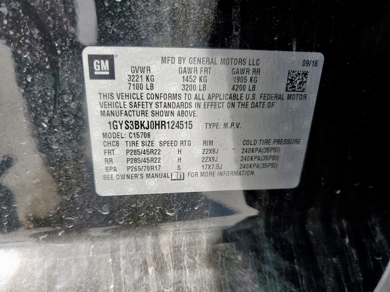 1GYS3BKJ0HR124515 - 2017 CADILLAC ESCALADE LUXURY Negro foto 13