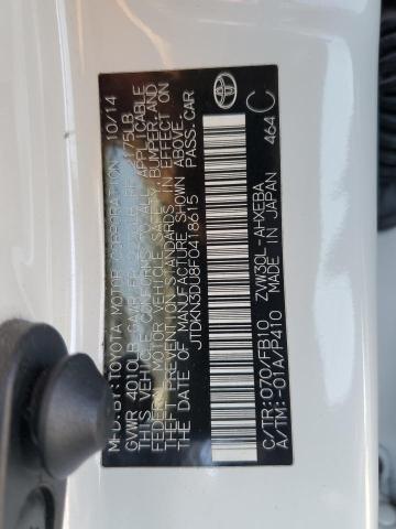 JTDKN3DU8F0418615 - 2015 TOYOTA PRIUS WHITE photo 12