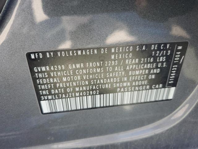 3VWLL7AJ2EM402902 - 2014 VOLKSWAGEN JETTA TDI ნაცრისფერი ფოტო 13