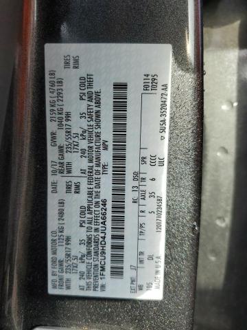 1FMCU9HD4JUA66246 - 2018 FORD ESCAPE SEL Boz foto 12