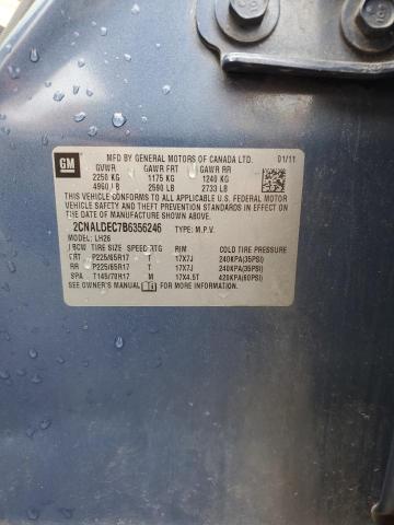 2CNALDEC7B6356246 - 2011 CHEVROLET EQUINOX LT BLUE photo 13