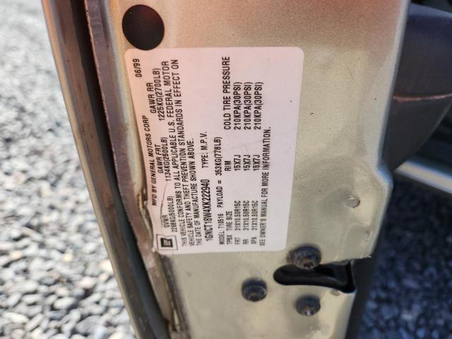 1GNCT18W4XK222940 - 1999 CHEVROLET BLAZER ვერცხლისფერი ფოტო 13