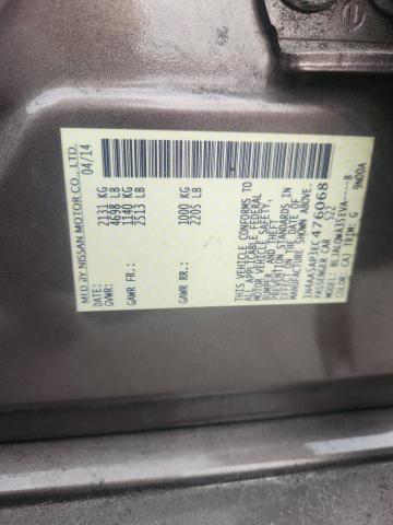 1N4AA5AP3EC476068 - 2014 NISSAN MAXIMA S BROWN photo 12