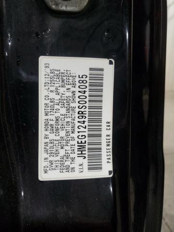 JHMEG1249RS004085 - 1994 HONDA CIVIC DEL SOL S BLACK photo 12