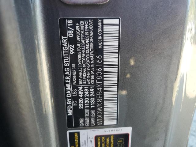 WDDWK8EB4KF806166 - 2019 MERCEDES-BENZ C 300 4MATIC GRAY photo 12