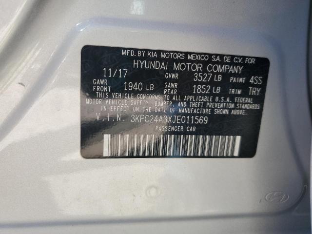 3KPC24A3XJE011569 - 2018 HYUNDAI ACCENT SE GRAY photo 12