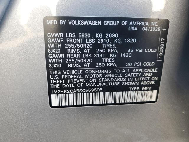 1V2HR2CA5SC559505 - 2025 VOLKSWAGEN ATLAS SE Күміс фото 14