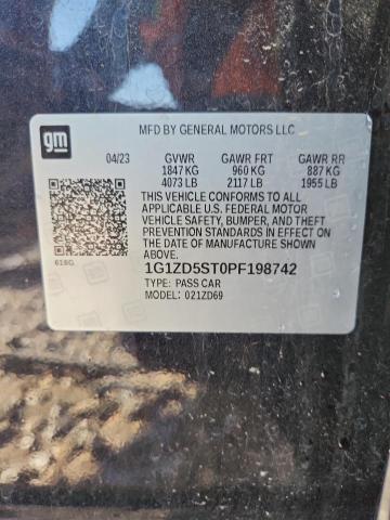 1G1ZD5ST0PF198742 - 2023 CHEVROLET MALIBU LT 灰色 照片 13