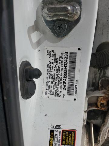 2HGFA16669H324038 - 2009 HONDA CIVIC LX-S WHITE photo 12