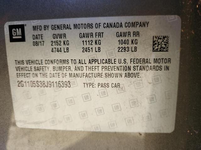 2G1105S38J9116393 - 2018 CHEVROLET IMPALA LT 灰色 照片 12