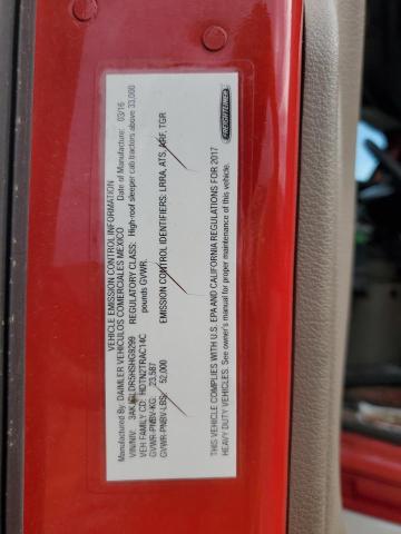 3AKJGLDR5HSHG9299 - 2017 FREIGHTLINER CASCADIA 1 RED photo 10