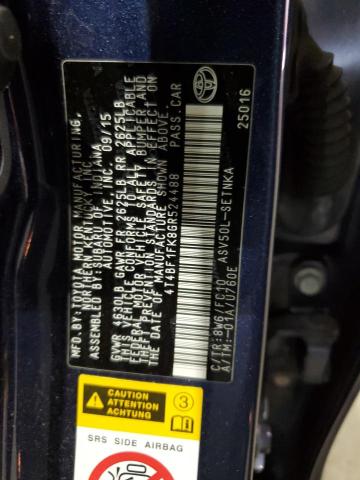 4T4BF1FK8GR524488 - 2016 TOYOTA CAMRY LE Կապույտ լուսանկար 12