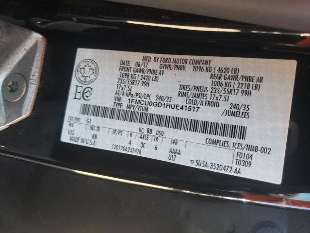 1FMCU0GD1HUE41517 - 2017 FORD ESCAPE SE BLACK photo 13