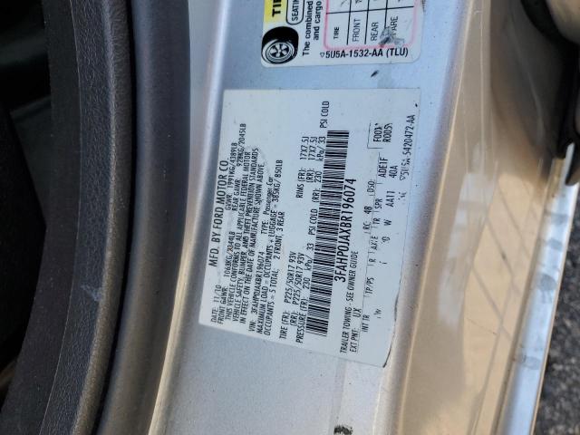 3FAHP0JAXBR196074 - 2011 FORD FUSION SEL 银色 照片 13