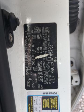 KNDJT2A28B7707770 - 2011 KIA SOUL + WHITE photo 13