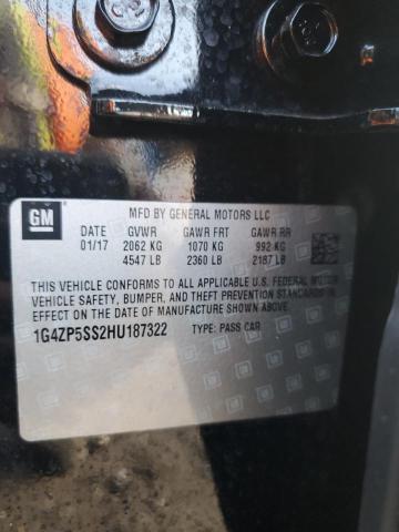 1G4ZP5SS2HU187322 - 2017 BUICK LACROSSE ESSENCE BLACK photo 12