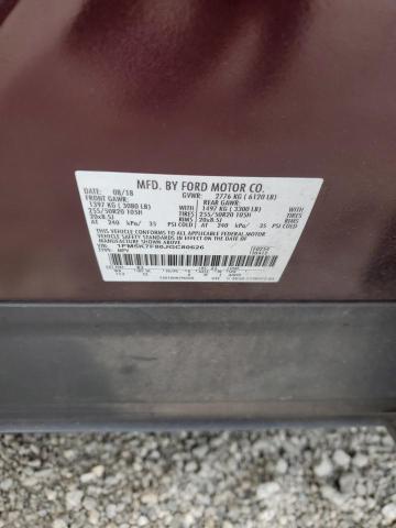 1FM5K7F80JGC80626 - 2018 FORD EXPLORER LIMITED ბურგუნდია ფოტო 13