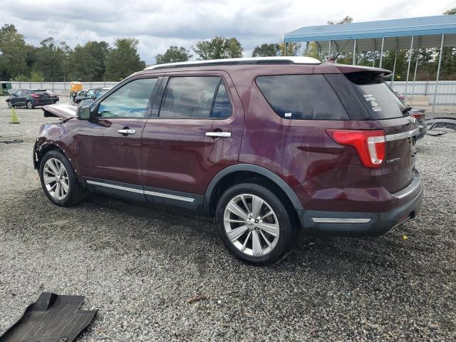 1FM5K7F80JGC80626 - 2018 FORD EXPLORER LIMITED ბურგუნდია ფოტო 2