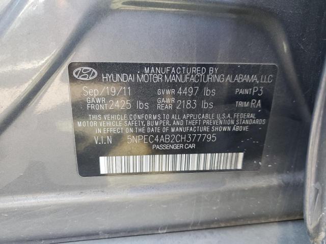 5NPEC4AB2CH377795 - 2012 HYUNDAI SONATA SE Boz foto 12