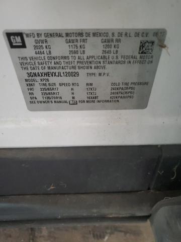 3GNAXHEVXJL120029 - 2018 CHEVROLET EQUINOX LS WHITE photo 13