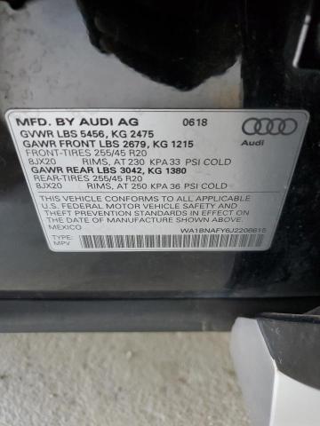 WA1BNAFY6J2206615 - 2018 AUDI Q5 PREMIUM PLUS Սև լուսանկար 13