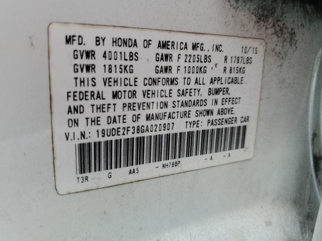 19UDE2F38GA020907 - 2016 ACURA ILX BASE WATCH PLUS WHITE photo 12