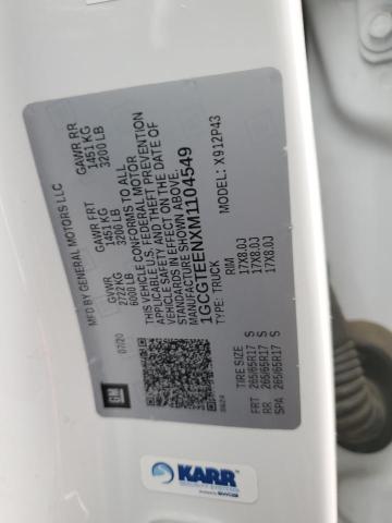 1GCGTEENXM1104549 - 2021 CHEVROLET COLORADO ZR2 WHITE photo 12