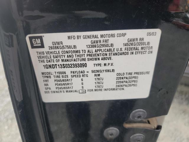 1GNDT13S032393090 - 2003 CHEVROLET TRAILBLAZE BLUE photo 13