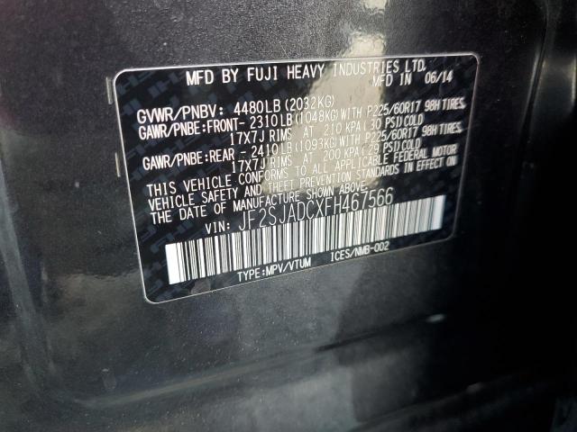 JF2SJADCXFH467566 - 2015 SUBARU FORESTER 2.5I PREMIUM BLACK photo 14