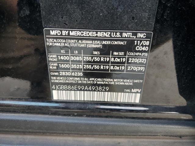 4JGBB86E99A493829 - 2009 MERCEDES-BENZ ML 350 BLACK photo 13