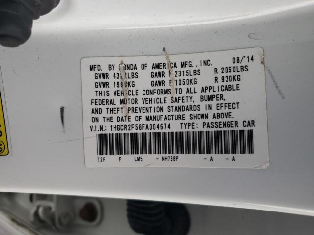 1HGCR2F58FA004674 - 2015 HONDA ACCORD SPORT თეთრი ფოტო 13